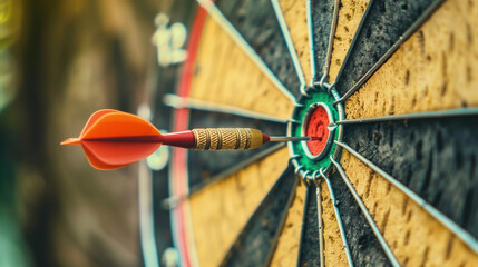 Bullseye is a target of business. Dart is an opportunity and Dartboard is the target and goal.