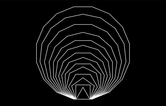 Sacred Geometry, set icon of white polygon in the golden ratio, geometric symbolism, logo icon, vector illustration isolated on black background