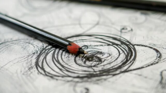 A pencil with a bright red tip sitting on a piece of paper, ready for use