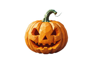Spooky Jack-o'-lantern: A carved pumpkin grinning in a creepy scene, an icon of Halloween, featuring a detailed carving of the pumpkin's face with glowing eyes and a sinister smile. 