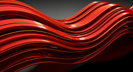 Lustrous Crimson Waves with Gilded Edges in a Dynamic Fluid Motion.