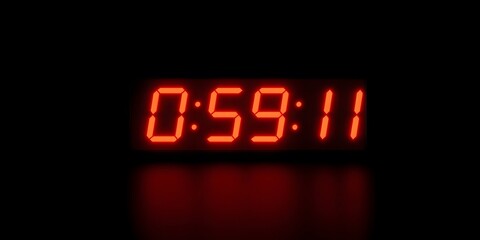 red digital timer counting down	
