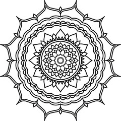 Intricate Mandala Design Black and White Illustration for Coloring Books and Meditation Practices Creating Serene and Spiritual Environments Exploring Zen Art