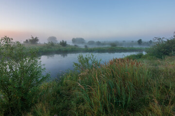 misty morning on the fishing place