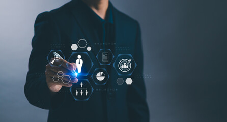 Human resource management concept, recruitment, HR,HRM, personnel selection, organizational...