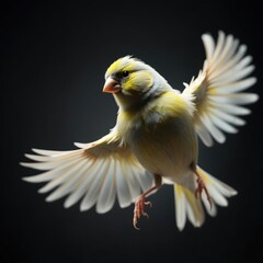 Obraz premium Yellow-white bird in flight