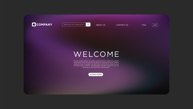 Stunning modern website design with elegant purple gradient and clean navigation bar welcomes visitors
