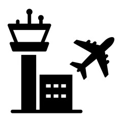 Airport Operations Illustration captures a simplified view of the dynamic interplay between an airport control tower and an airplane, offering a peek into the world of aviation management.