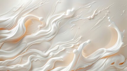Abstract Flowing Creamy Texture with Soft Waves and Organic Patterns