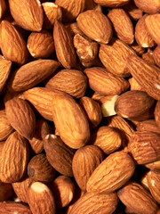 A background of roasted almonds