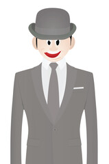 Agent in grey suit. vector	