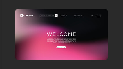 Obraz premium Modern website landing page design with sleek navigation and welcoming vibrant gradient background