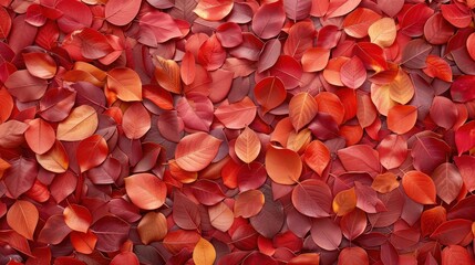 Vibrant Red and Orange Leaves Creating a Natural Autumn Background