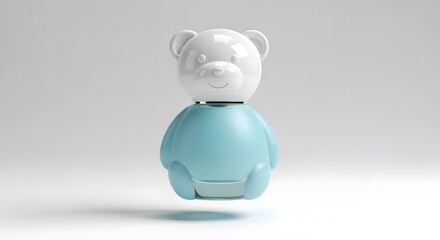 Teddy Bear Perfume Bottle Isolated on White Background