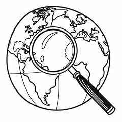 magnifying glass globe