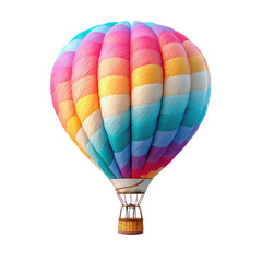 Naklejka premium Colorful hot air balloon, vibrant hues, 3D rendered, isolated