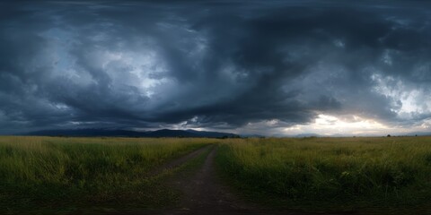 Dramatic sky landscape nature hdr panorama