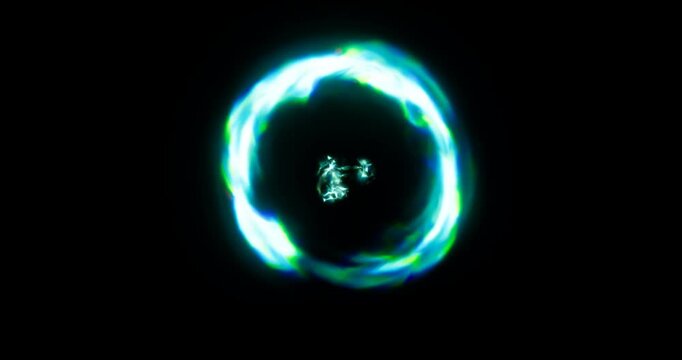 energy shrink effect on black background