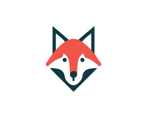 Obraz premium Geometric Fox Head Vector Illustration in a Minimalist
