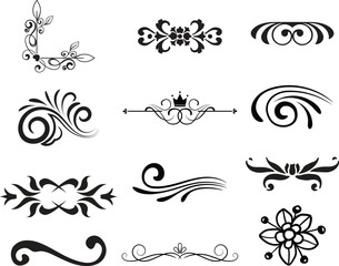 Luxury Ornamental Elements Collection &ndash; Elegant Swirls, Vintage Flourishes, and Decorative Vector Design Set