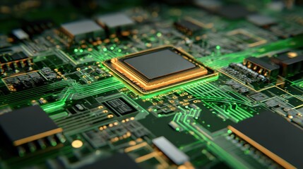 Obraz premium Close-up circuit board with processor