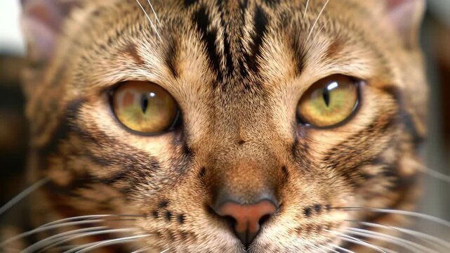 Close-up of a cat's face and eyes