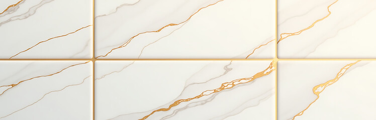 gleaming grid pristine white marble tiles set soft warm golden backdrop intersected delicate accents shimmer like