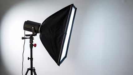 Professional studio softbox light equipment for photography and video production on white background