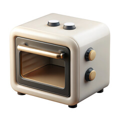 Obraz premium 3d rendered retro mini oven isolated on transparent background