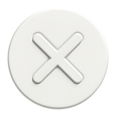 Obraz premium White circular icon featuring a raised 3D-style 