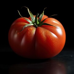 Close-up of a single, plump tomato