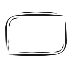 Hand-drawn rectangular speech bubble frame