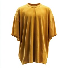 Blank Yellow Oversized T-Shirt Mockup on White Background