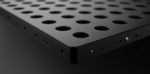 A Metal Panel With Circular Holes in Monochrome Design and Pattern Theme