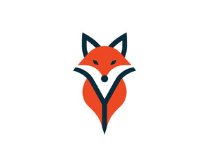 Obraz premium Minimalist Fox Logo Symbol with Bold Geometric Design