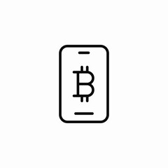 bitcoin mobile application icon sign vector