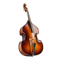 Upright bass, orchestra on transparent background