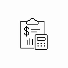office financial calculations icon sign vector