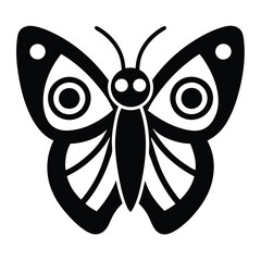 Solid black Owl Butterfly animal vector design