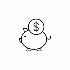 piggy bank icon sign vector