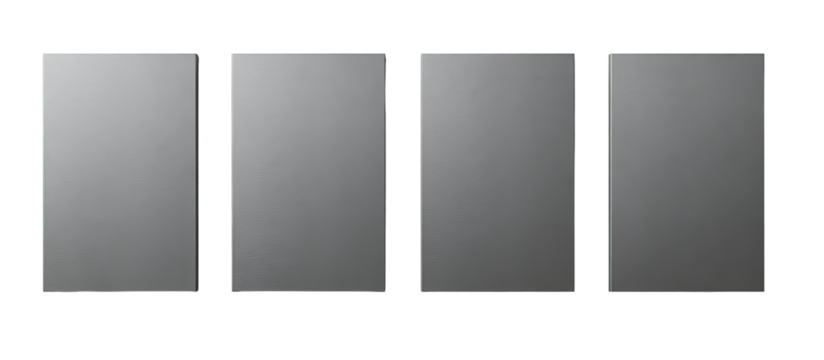 Four Gray Rectangular Panels - Powered by Adobe