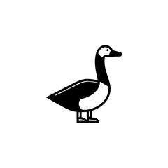 Obraz premium goose bird with logo and icon design Vector isolated illustration.