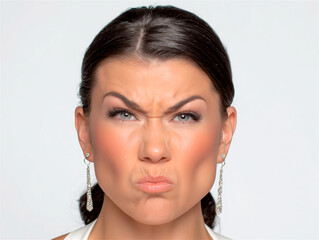 Woman with angry face