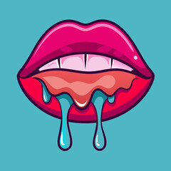 Red and pink lips with a white background and a black and white background