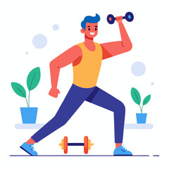 Home workout fitness vector