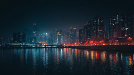 Fototapeta premium cityscape in the night with beautiful lights