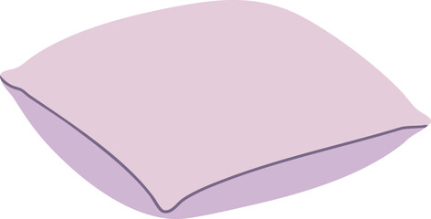 Flat Vector Illustration of a Light Purple Pillow