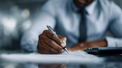 Focused tax advisor preparing an investment tax return