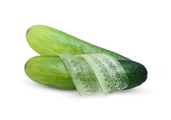 Cucumbers, sliced Cucumbers, sliced into long pieces Greens, sliced into pieces for salads Healthy,  vegetables Cucumbers, sliced  on transparent.