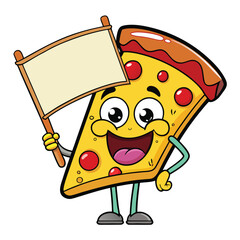 pizza with blank sign